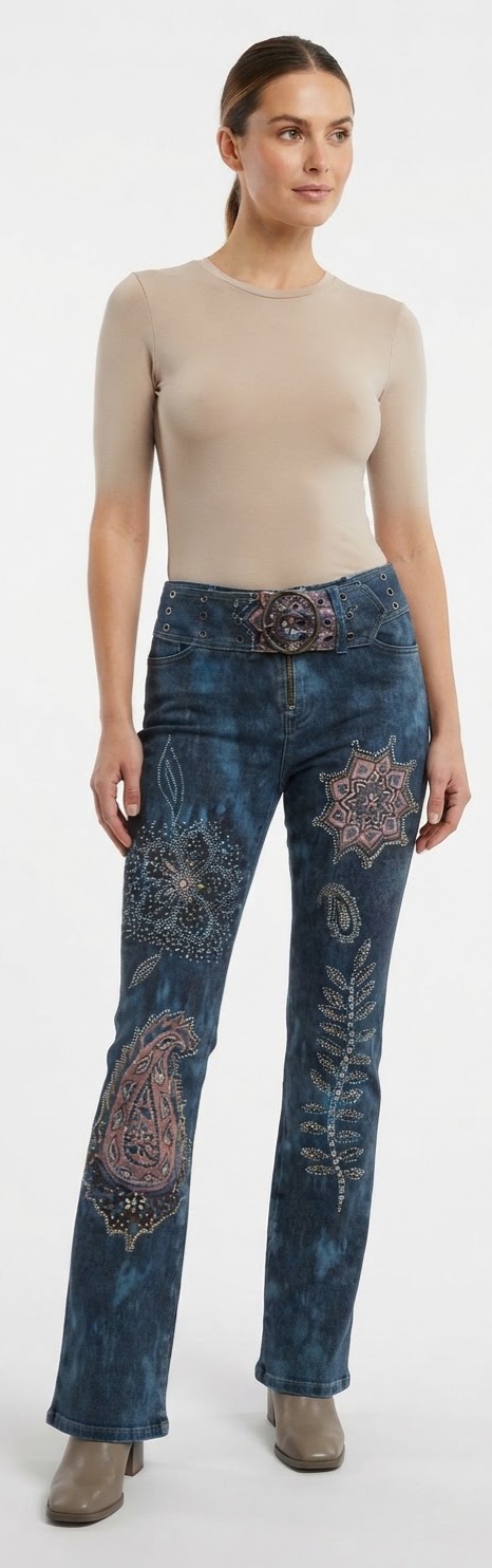 Jeans denim con applicazioni ANGELO MARANI