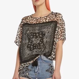 T-SHIRT animalier e bandana ERMANNO SCERVINO