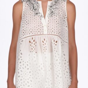 Top senza maniche in pizzo sangallo ERMANNO SCERVINO