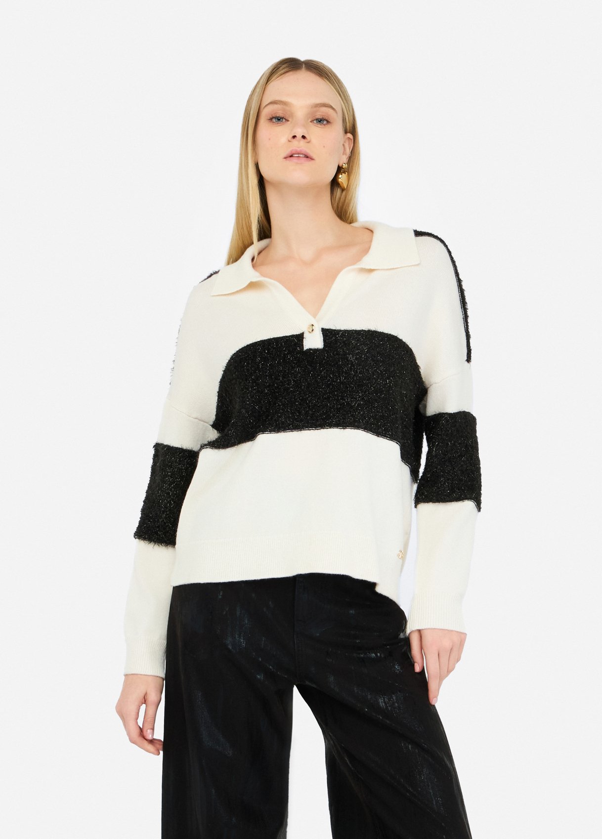 Polo in lana a righe